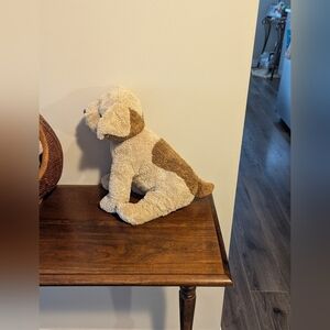 Plush terry Cloth Floppy Dog.  Cream and Brown. Likely TY Classic. 14 Inches.